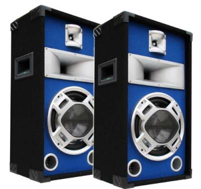 E-Lektron 2x400W Party PA Lautsprecher Paar Disco Boxen 25cm BASS Blue-LED SPL25 von E-Lektron