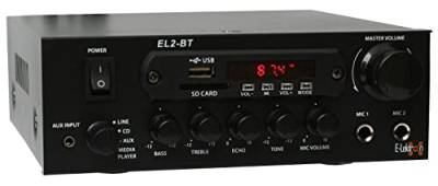 E-Lektron EL-2BT HiFi Digital-Verstärker Bluetooth/FM-Radio / MP3 / Karaoke 100W 2X Mic von E-Lektron