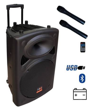 E-Lektron EL38-M mobile Soundanlage Party-Lautsprecher (Bluetooth, 450 W, Bluetooth 5.0 TWS, Talkover-Funktion, Echo-Effekt, Funkmikrofone) von E-Lektron