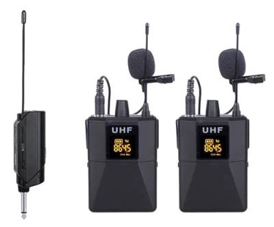 E-Lektron U-2B universal doppel Lavalier Funk-Mikrofon System Set UHF mit Mini Ansteck-Empfänger von E-Lektron