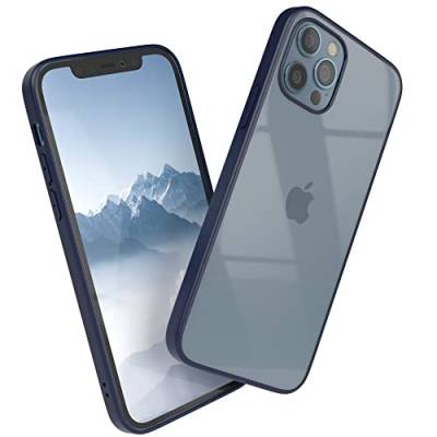 EAZY CASE Clear Hybrid Bumper Hülle kompatibel mit iPhone 12/12 Pro, Handyhülle mit Ultra Aufprallschutz, Stoßfest und Kratzfest, dünne Schutzhülle mit Kameraschutz, Cover Handy Case, Nacht Blau von EAZY CASE