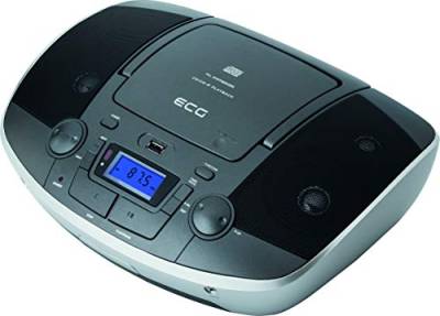 ECG CDR 1000 U Titan CD-Radio mit USB – CD, CD-R/RW; MP3; AUX-Eingang; 30 Tuner-Vorwahlen; LCD-Anzeige mit Hintergrundbeleuchtung; Fernsteuerung Grau-Silber von ECG