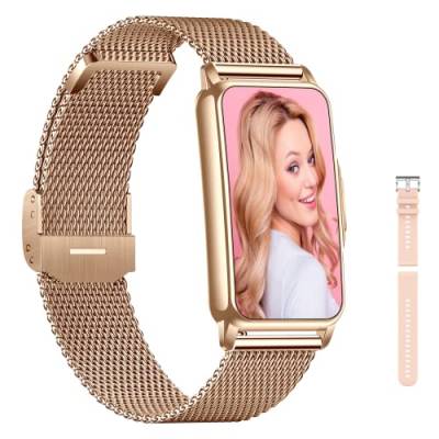 ECOSOON Smartwatch Damen, Fitnessuhr Damen Fitness Tracker IP68 Wasserdicht Uhr mit Schrittzähler Damen mit 123 Sportmodi, Pulsmesser, SpO2, Schlafmonitor, Sportuhr Fittnessarmbanduhr Frauen Schmal von ECOSOON