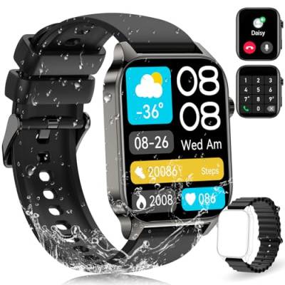ECOSOON Smartwatch Damen Herren mit Bluetooth Anrufe, Fitnessuhr IP68 Wasserdicht Fitness Tracker mit Herzfrequenz SpO2 112 Sportmodi Schrittzähler Schlafmonitor, Sportuhr Smart Watch für Android iOS von ECOSOON