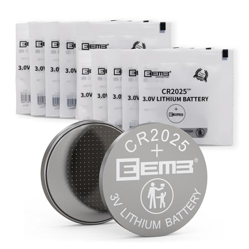 EEMB 10 Pack Batterie knopfzellen CR2025 batterien 3V Lithium Knopfzellen CR 2025 Batterien für Schlüsselanhänger, Taschenrechner, Münzzähler, Uhren, Herzfrequenzmesser, Blutzuckermessgeräte und mehr von EEMB