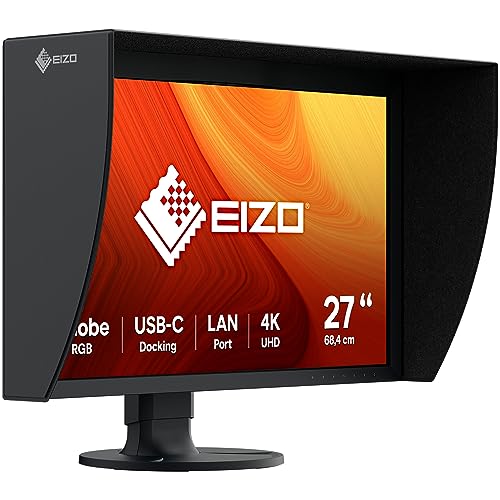EIZO ColorEdge CG2700X 68,4 cm (27 Zoll) Grafik Monitor (HDMI, USB Hub, USB-C, RJ-45 LAN, KVM Switch, DisplayPort, 3840 x 2160 (4K UHD), 99% AdobeRGB, 98% DCI-P3) schwarz von EIZO