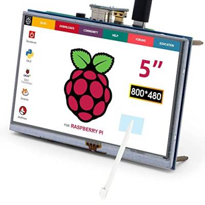ELECROW Für Raspberry Pi Display, 5-Zoll Touchscreen Monitor Auflösung 800x480 TFT LCD Mini Monitor für Raspberry Pi, BB Black, Banana Pi, Win 7 8 10, Jetson Nano von ELECROW