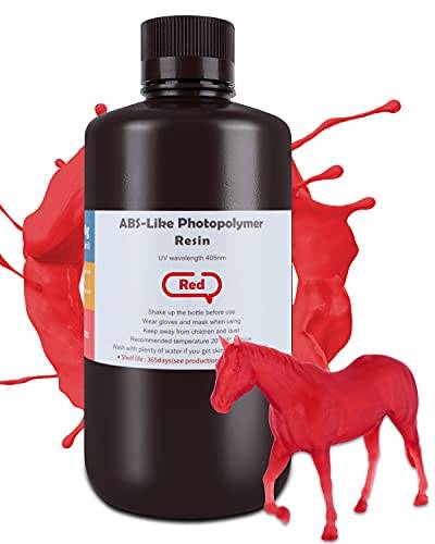 ELEGOO ABS Like Resin Transparent Rot 1000g, 405nm Photopolymerharz 3D Drucker UV Resin für LCD/DLP 3D Drucker von ELEGOO