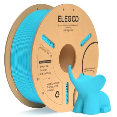 ELEGOO PLA+ Filament 1.75mm Himmelblau 1KG, PLA Plus 3D Drucker Filament, Härter und Stärker Filament-3D-Druckmaterialien, Maßgenauigkeit +/-0,02mm, Kompatibel mit den FDM-Drucker(1KG/Spool, 2.2lbs) von ELEGOO