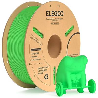 ELEGOO PLA+ Filament 1.75mm Lichtgrün 1KG, PLA Plus 3D Drucker Filament, Härter und Stärker Filament-3D-Druckmaterialien, Maßgenauigkeit +/-0,02mm, Kompatibel mit den FDM-Drucker(1KG/Spool, 2.2lbs) von ELEGOO