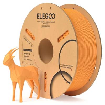ELEGOO PLA Filament 1.75mm Orange 1KG, 3D Drucker Filament Maßgenauigkeit +/- 0,02 mm, 1kg Pappspule (2.2lbs) Filament-3D-Druckmaterialien Passt für die meisten FDM 3D-Drucker von ELEGOO
