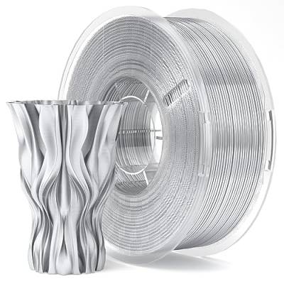 ELEGOO PLA Filament 1.75mm Silber 1KG, 3D Drucker Filament Maßgenauigkeit +/- 0,02 mm, 1kg Kunststoffspule (2.2lbs) Filament-3D-Druckmaterialien Passt für die meisten FDM 3D-Drucker von ELEGOO
