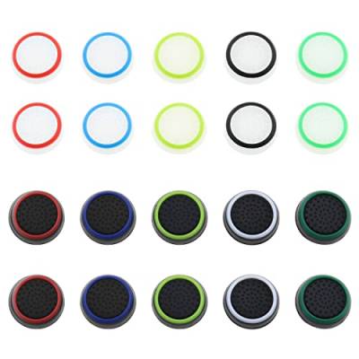 EMSea 20 Stücke Ersatz-Joystickkappen Kompatibel mit PS4/PS5 Thumbstick Caps Controller Sticks Abdeckung Joystick Schutzaufsätze von EMSea