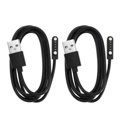 EMSea 2x 4 Pin Smartwatch USB Ladekabel Smartwatch Power Charger kompatibel mit KW88 KW18 GT88 G3 Smartwatch 1m, Schwarz von EMSea