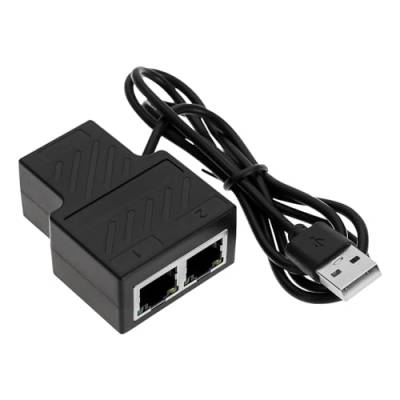 EMSea Netzwerkverteiler RJ45 1 auf 2 Wege Verteiler Netzwerk RJ45 für Computer mit RJ45 Port Router Netzwerkboxen kompatibel mit Cat 5 Cat 5e Cat 6 Cat 7 von EMSea