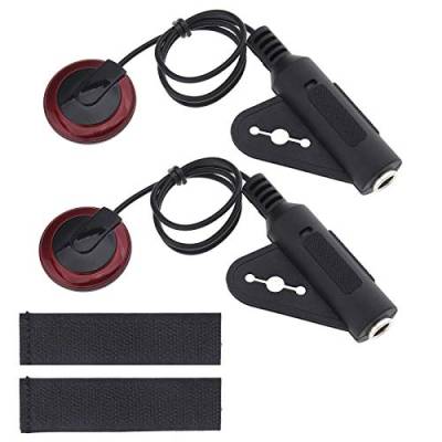 EMSea Piezo-Tonabnehmer-Kontaktmikrofonwandler-Set mit Klebstoff, 1/4-Zoll-Buchse, 30,5 cm Kabel, für Gitarre, Banjo, Ukulele, Violine, Mandoline, Cello, Kalimba, Harfen, 2 Stück von EMSea