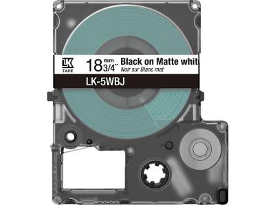 EPSON LabelWorks LK-5WBJ Etikettendrucker - Bandkassette Schwarz auf Mattweiß von EPSON