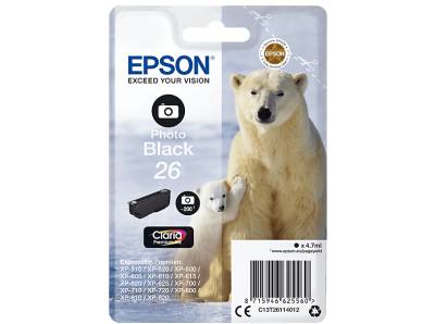 EPSON Original Tintenpatrone Photo Schwarz (C13T26114012) von EPSON