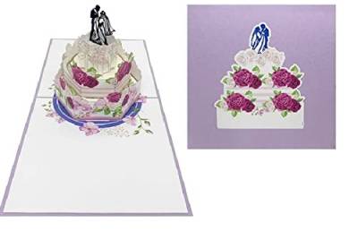 3D Hochzeitstorte Pop Up Karte, 3D Hochzeit Pop Up Karten, 3D Grußkarte für Hochzeit Party, Verlobungskarte, Pop Up Jubiläumskarte, 3D Valentines Day Karten, Geburtstagskarte für Ehefrau, W03 von ETA