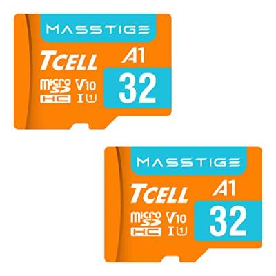 TCELL MASSTIGE 32 GB microSDHC A1 USH-I U1 100 MB/s Full HD Speicherkarte mit Adapter von ETRSAIRL