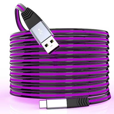 USB-C-Kabel, Typ-C-Ladekabel, Schnellladung, verbessertes 1,8 m beleuchtetes LED-Typ-C-Kabel, USB-Typ-C-Kabel, Ladekabel, kompatibel mit Samsung Galaxy S10, S9, S8, Note 20, LG V30, V20, G6 von ETRSAIRL