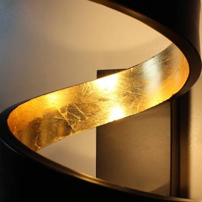 LED-Stehleuchte Helix in Schwarz-Gold von Eco-Light