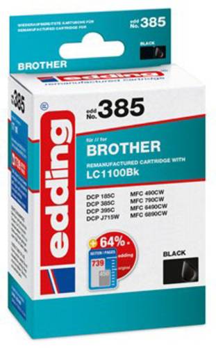Edding Druckerpatrone ersetzt Brother LC-1100BK Kompatibel Schwarz EDD-385 18-385 von Edding
