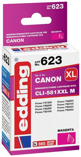 Edding Druckerpatrone ersetzt Canon CLI-581M XXL Kompatibel Magenta EDD-623 18-623 von Edding
