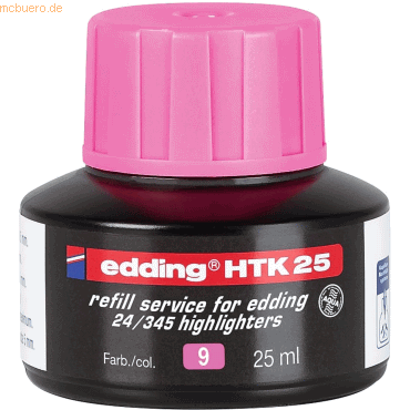 Edding Nachfülltinte edding HTK 25 für edding Highlighter 25ml rosa von Edding