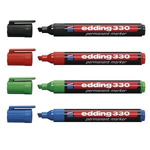 edding 330 Permanentmarker farbsortiert 1,0 - 5,0 mm, 4 St. von Edding