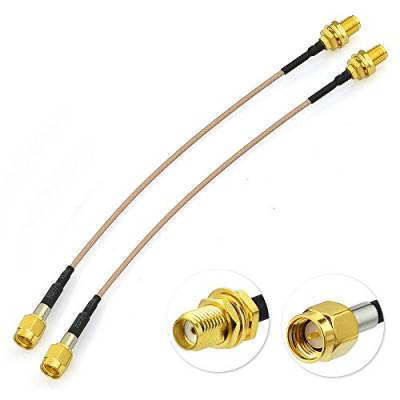 Eightwood SMA Antenne DAB+ WLAN Antenne Verlängerung SMA Buchse auf SMA Male Pigtail Kabel RG178 15cm 6inch 2 Stücke für RC FPV Multicopter TX RX Router Bluetooth WiFi Wireless Network MEHRWEG von Eightwood