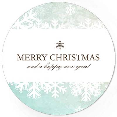 48 Weihnachtsaufkleber Merry Chistmas 2 - für Geschenke zu Weihnachten - Sticker Aufkleber Etiketten Geschenkaufkleber Verpacken, rund von Einladungskarten Manufaktur Hamburg
