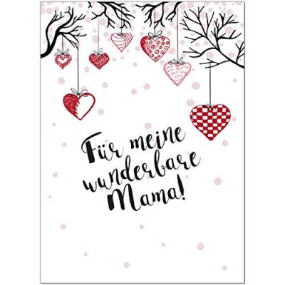 Einladungskarten Manufaktur Hamburg Muttertag Karte | Postkarte zum Muttertag für Mama mit Spruch | wunderbare Mama | Muttertagskarte zum Geschenk oder als Gutschein mit Umschlag von Einladungskarten Manufaktur Hamburg