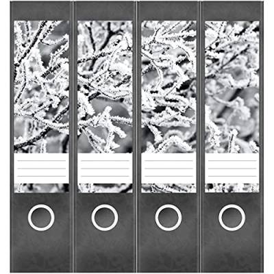 Etiketten für Ordner | Äste im Winter | 4 breite Aufkleber für Ordnerrücken | Selbstklebende Design Ordneretiketten Rückenschilder von Einladungskarten Manufaktur Hamburg