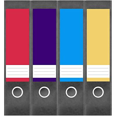 Etiketten für Ordner | Farbmix Helle Farben Bunt | 4 breite Aufkleber für Ordnerrücken | Selbstklebende Design Ordneretiketten Rückenschilder von Einladungskarten Manufaktur Hamburg