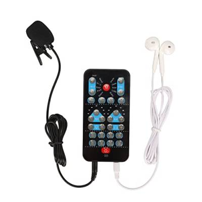 Sprachwechsler mit Mikrofon, Stimmenverzerrer Gerät Klein Gaming Live Soundkarte Tragbarer Sprachverzerrer mit 8 Soundeffekten, für PS5 Xbox PC Telefon Computer von Ejoyous