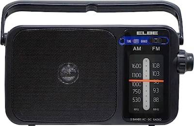 ELBE RF-942 Am/FM-Radio, analog, tragbar, Schwarz, Netzbetrieb oder Batterien einfach zu synchronisieren von Elbe