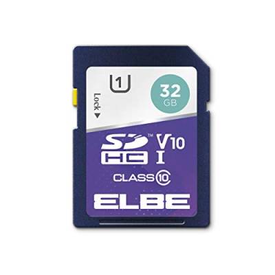 ELBE SD-1032 32GB SDHC Speicherkarte (bis zu 100MB/s, Class 10, U1, V10, Full HD 1080p Video und Digitale Fotografie) von Elbe