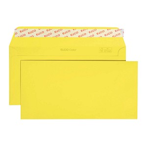 ELCO Briefumschläge Color DIN lang ohne Fenster gelb haftklebend 250 St. von Elco