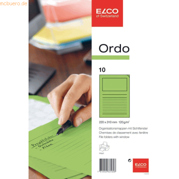 Elco Organisationsmappe Ordo classico Papier A4 220x310 mm intensivgrü von Elco
