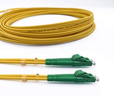 Elfcam® - 0,5m LWL Glasfaser-Kabel LC/APC auf LC/APC Stecker, Duplex Singlemode 9/125μm OS2 Patchkabel, Lichtwellenleiter LSZH (0,5M) von Elfcam