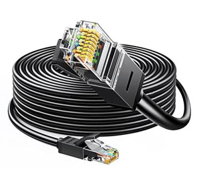 Elfcam-10m cat 7-Ethernet-Kabel, abgerundetes Kabel mit RJ45-Anschluss, reines Kupfer, SFTP-Abschirmungsdrehmoment, Bandbreite von bis zu 10 Gbit/s (10m) von Elfcam