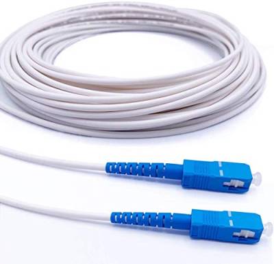 Elfcam - 1m Glasfaserkabel SC/UPC auf SC/UPC Simplex Singlemode, Kompatibel mit FTTH-Glasfaserkabel, LWL Kabel Weiß (1M) von Elfcam