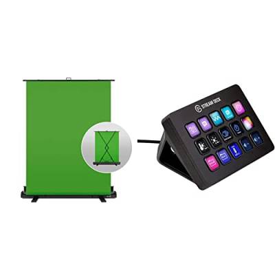 Elgato Stream Deck MK.2 - das Tastenfeld für ultimative Kontrolle; 15 anpassbare LCD-Tasten & Green Screen Chroma-Key-Panel (zur Hintergrundentfernung mit automatisch arretierendem Rahmen), 148x180 cm von Elgato