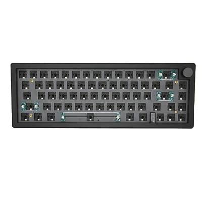 Elprico 67 Tasten DIY Mechanisches Tastatur-Kit, Kabellose 2,4 G Bluetooth 5.0 DIY Mechanische Tastatur, Typ C Kabelgebundene Hot-Swap-Bare Barebone-Tastatur (Schwarz) von Elprico