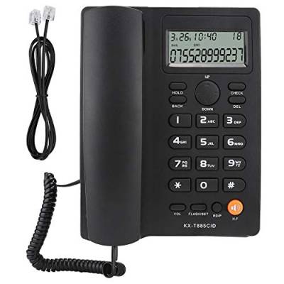 Festnetztelefon, KX-T885 Stummschaltung Funktion Sound löschen Anrufer-ID Freisprech-Telefon für Büro zu Hause, Hotel Festnetztelefon(schwarz) von Elprico