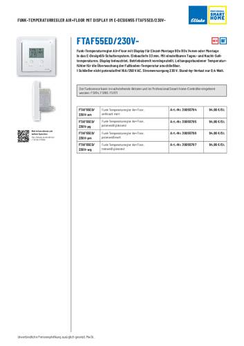 Eltako FTAF55ED/230V-pg Temperaturregler Reichweite max. (im Freifeld) 30m von Eltako