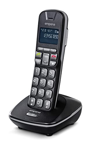 Emporia TH-21 DECT Schnurloses Telefon analog Freisprechen, für Hörgeräte kompatibel, mit Basis S von Emporia