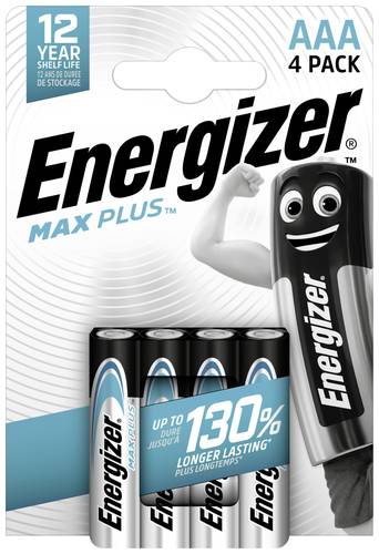 Energizer Max Plus Micro (AAA)-Batterie Alkali-Mangan 1.5V 4St. von Energizer