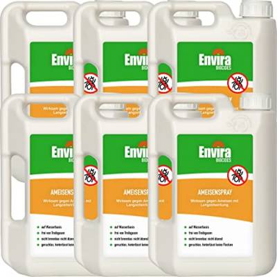 Envira Ameisen-Spray 6x 2 Liter - Ameisen bekämpfen im Haus & im Garten - Ameisengift innen - mit Langzeitwirkung & geruchsneutral von Envira